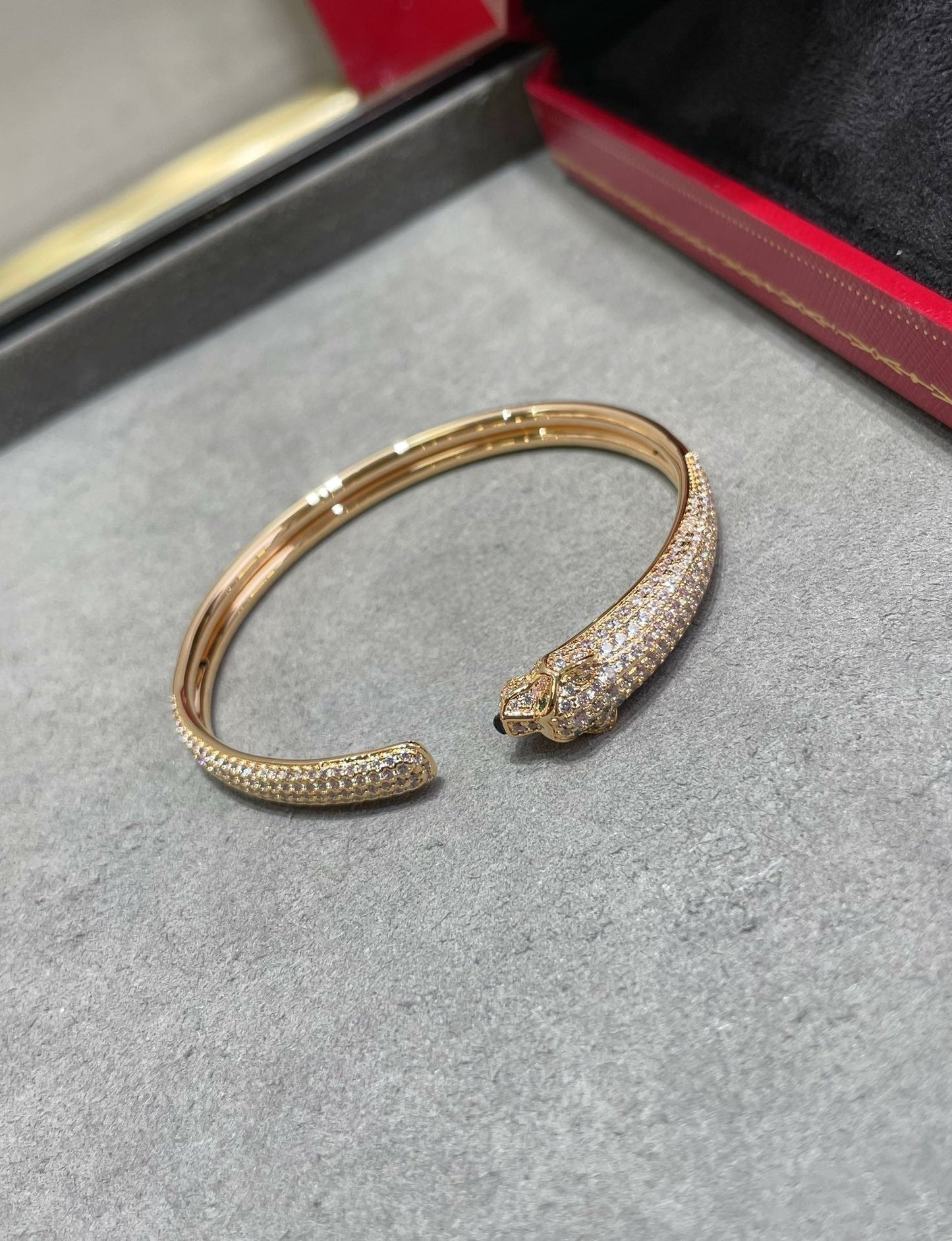 [Marins]PANTHERE FULL DIAMOND OPEN BRACELET