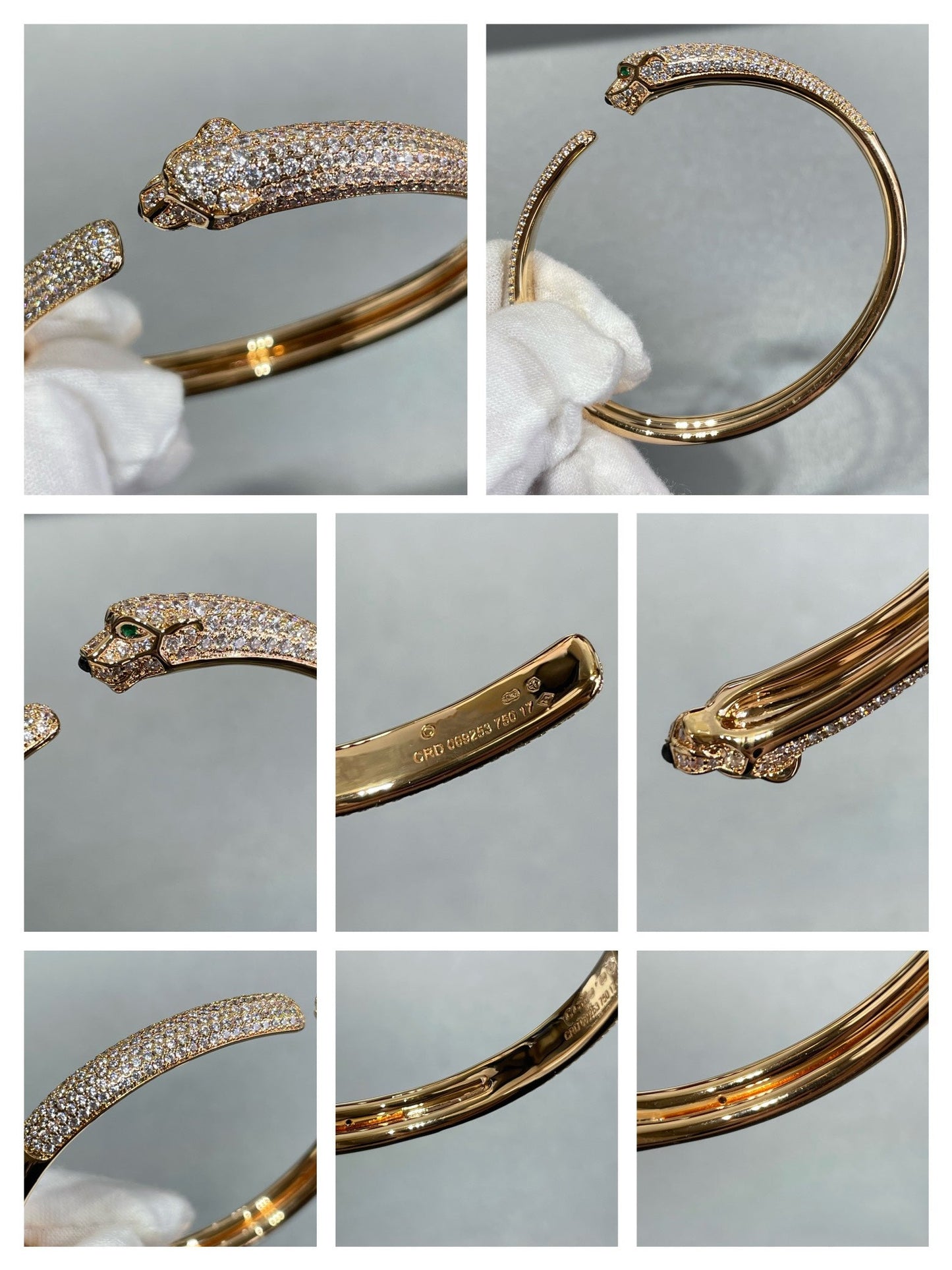 [Marins]PANTHERE FULL DIAMOND OPEN BRACELET