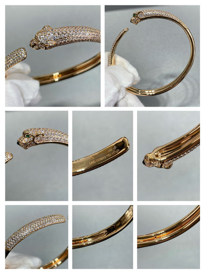 [Marins]PANTHERE FULL DIAMOND OPEN BRACELET