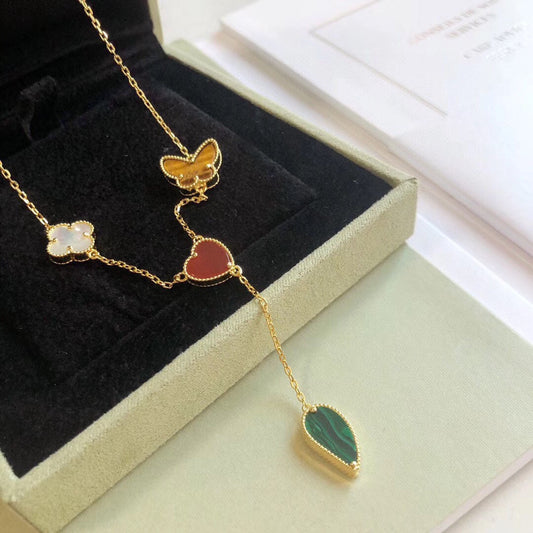 [Marins]LUCKY SPRING 4モチーフ マリン ゴールド ネックレス