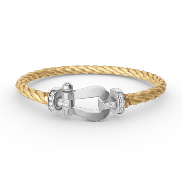 [Marins]FORCE LARGE HORSESHOE HALF DIAMOND BRACELET SILVER