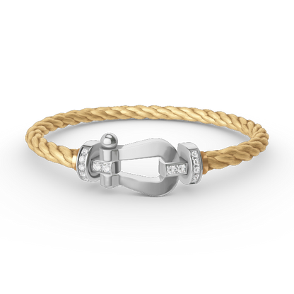[Marins]FORCE LARGE HORSESHOE HALF DIAMOND BRACELET SILVER