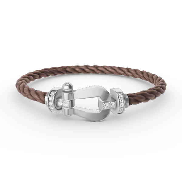 [Marins]FORCE LARGE HORSESHOE HALF DIAMOND BRACELET SILVER