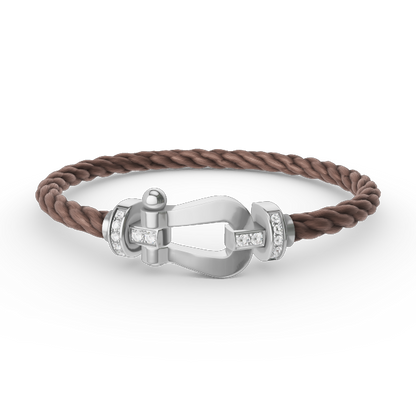 [Marins]FORCE LARGE HORSESHOE HALF DIAMOND BRACELET SILVER