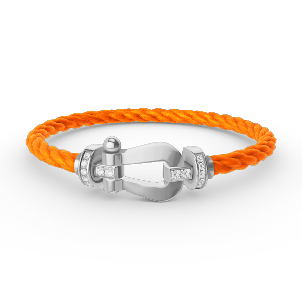[Marins]FORCE LARGE HORSESHOE HALF DIAMOND BRACELET SILVER
