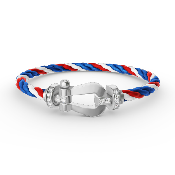 [Marins]FORCE LARGE HORSESHOE HALF DIAMOND BRACELET SILVER