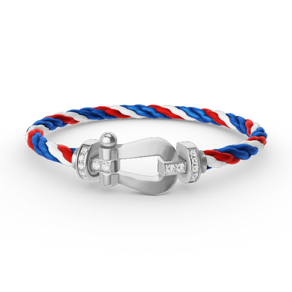 [Marins]FORCE LARGE HORSESHOE HALF DIAMOND BRACELET SILVER