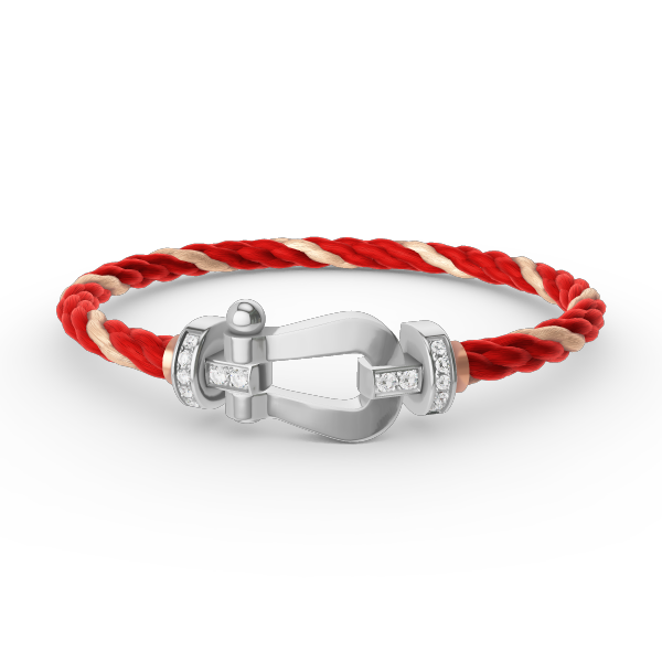 [Marins]FORCE LARGE HORSESHOE HALF DIAMOND BRACELET SILVER