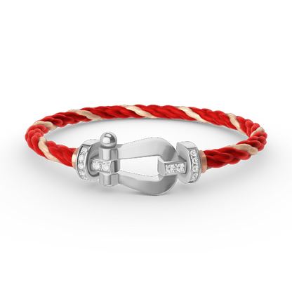 [Marins]FORCE LARGE HORSESHOE HALF DIAMOND BRACELET SILVER