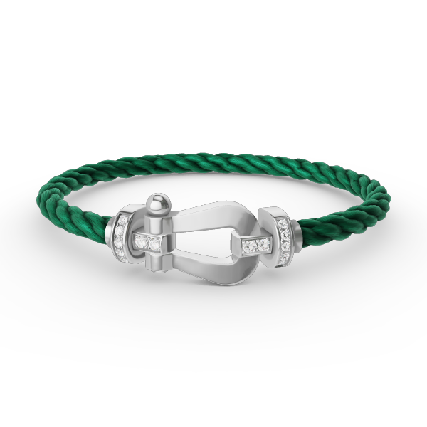 [Marins]FORCE LARGE HORSESHOE HALF DIAMOND BRACELET SILVER