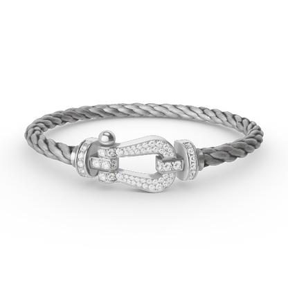 [Marins]FORCE LARGE HORSESHOE FULL DIAMOND BRACELET SILVER