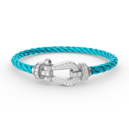[Marins]FORCE LARGE HORSESHOE FULL DIAMOND BRACELET SILVER
