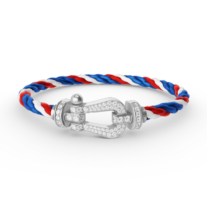 [Marins]FORCE LARGE HORSESHOE FULL DIAMOND BRACELET SILVER