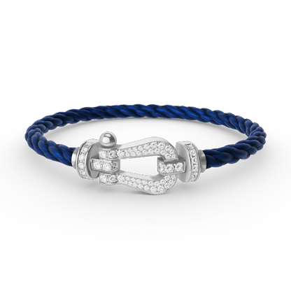 [Marins]FORCE LARGE HORSESHOE FULL DIAMOND BRACELET SILVER
