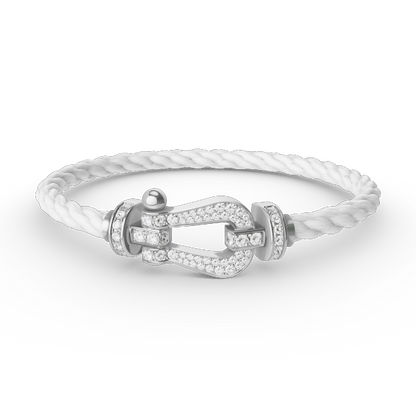 [Marins]FORCE LARGE HORSESHOE FULL DIAMOND BRACELET SILVER