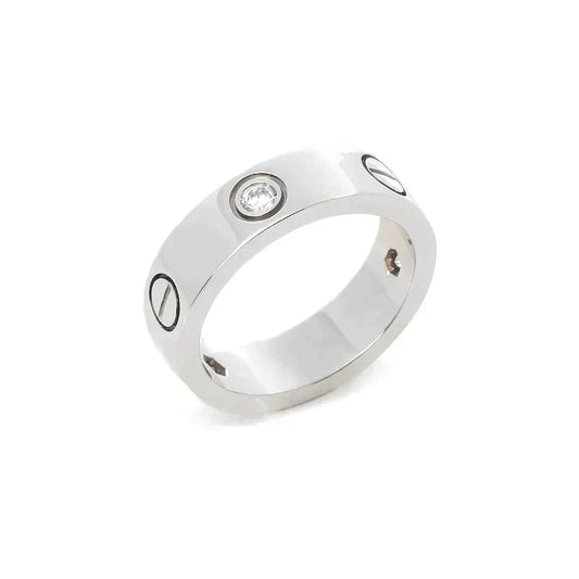 [Marins]ラブ リング 5.5MM 3ダイヤモンド シルバー